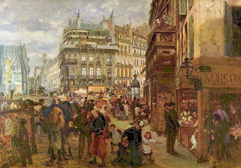 Adolph von Menzel Weekday in Paris Germany oil painting art